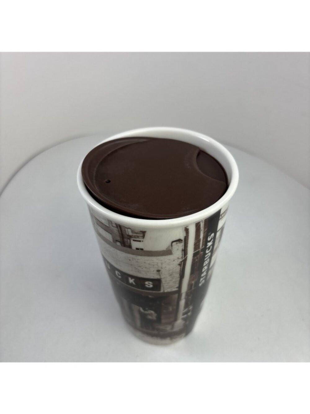 Starbucks 1912 Pike Street Seattle Ceramic Traveler 16 ounce Coffee Cup Tumbler - Picture 4 of 6
